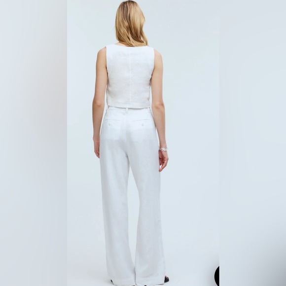 Madewell Womens White “The Harlow Wide-Leg Pant in 100% Linen” - Picture 2 of 8